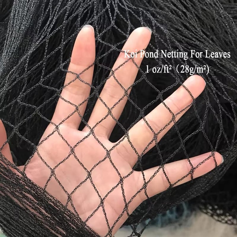 Vocray Koi Pond Netting for Leaves 25x50 Ft, 1 in Strong Woven Fine Mesh Pond Leaf Net Cover, Protecting Koi Fish from Herons, Raccoons, Birds, Cats & Predators, 28 Pcs Stakes Included - Image 3